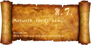 Matusik Terézia névjegykártya